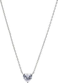 BY ADINA EDEN CZ Solitaire Heart Pendant Necklace