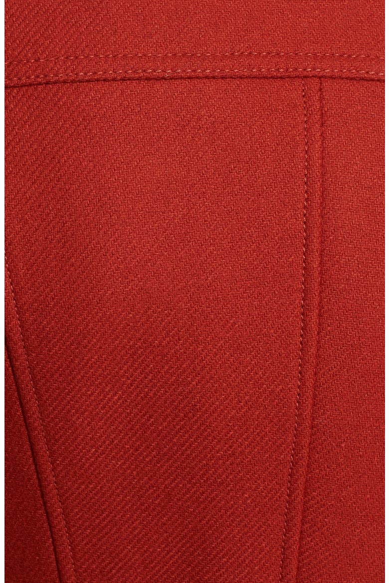 'Elmwyn' Leather Trim Fit & Flare Wool Blend Coat, Alternate, color, BRIGHT RUSSET