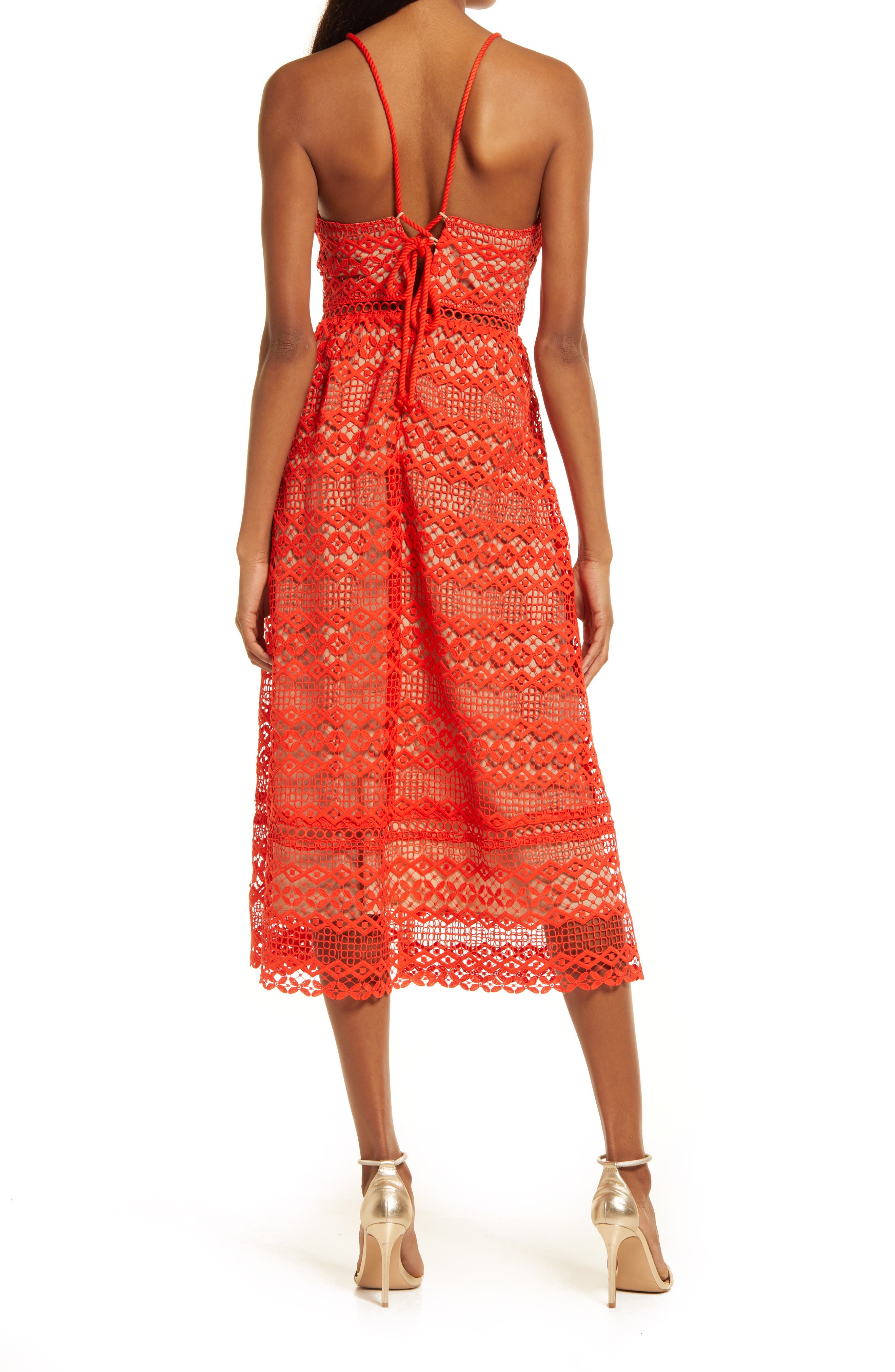 Adelyn Rae Alani Crochet Lace Midi Dress (Women) | Nordstromrack