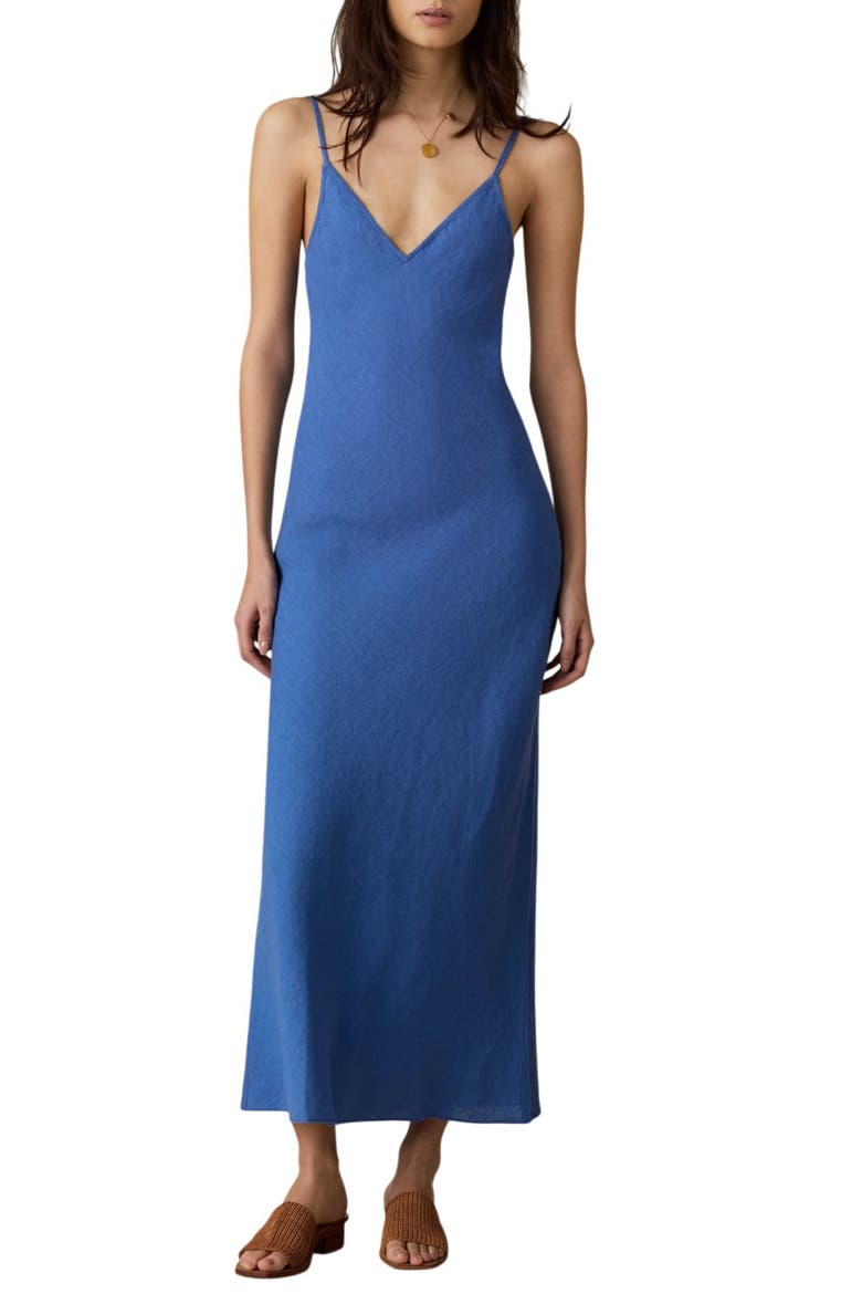 Mia Linen Slipdress, Main, color, PARADISE BLUE
