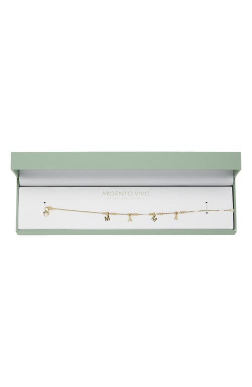 Argento Vivo 'mama' Dangle Line Bracelet In Gold