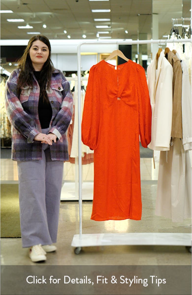 Laine Long Sleeve Floral Jacquard Midi Dress, sales video thumbnail