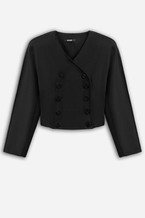 Double Breasted V Neck Jacket