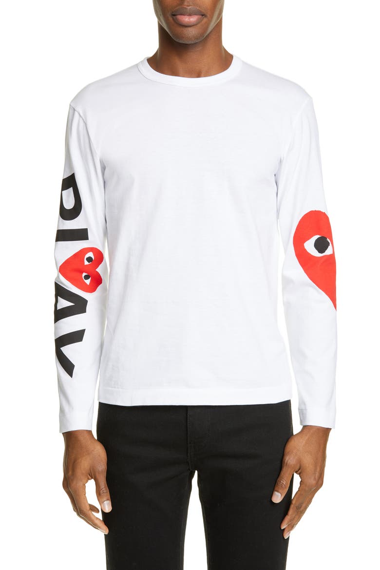 Logo Long Sleeve Graphic Tee, Main, color, WHITE