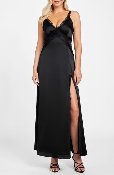 Jael Lace Detail Satin Slipdress