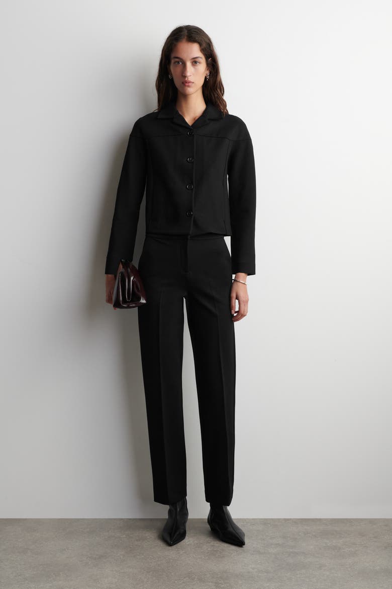 Boxy Jersey Jacket, Main, color, BLACK