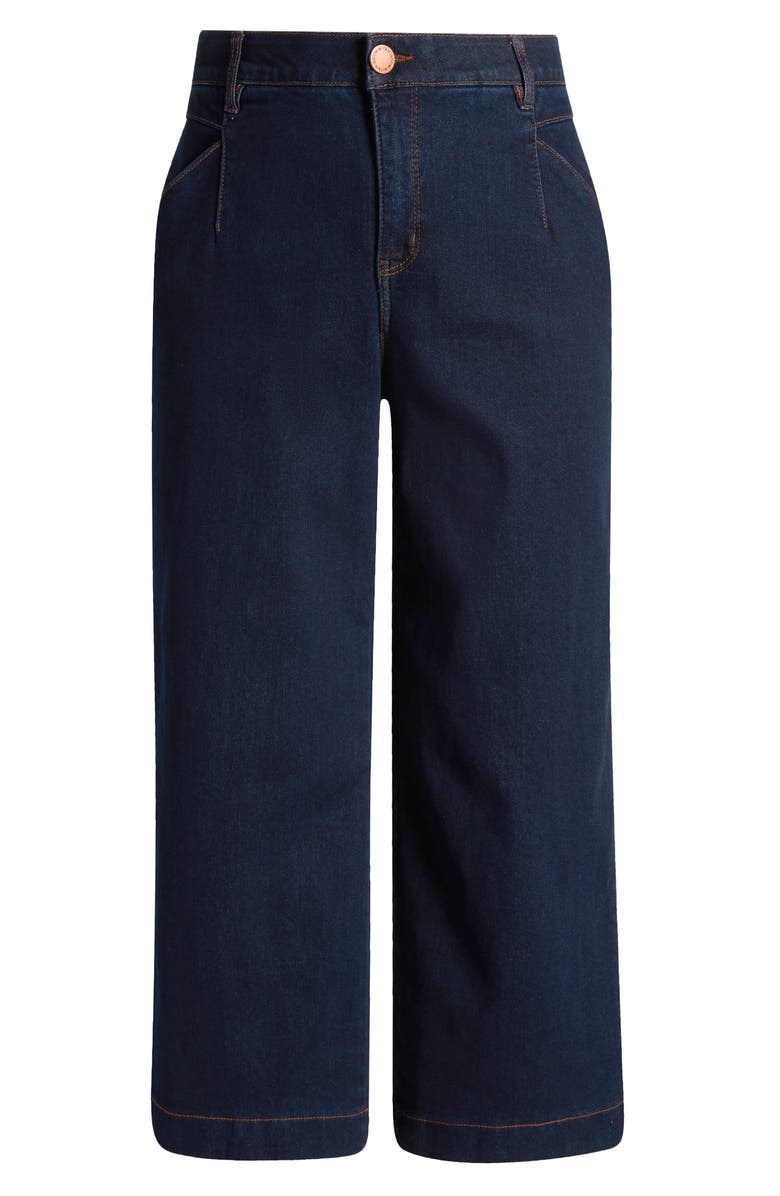 Wit & Wisdom Wyatt Skyrise High Waist Ankle Wide Leg Jeans, Alternate, color, Dark Indigo