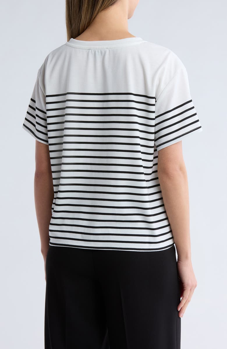Adrianna Papell Embellished Stripe T-Shirt, Alternate, color,