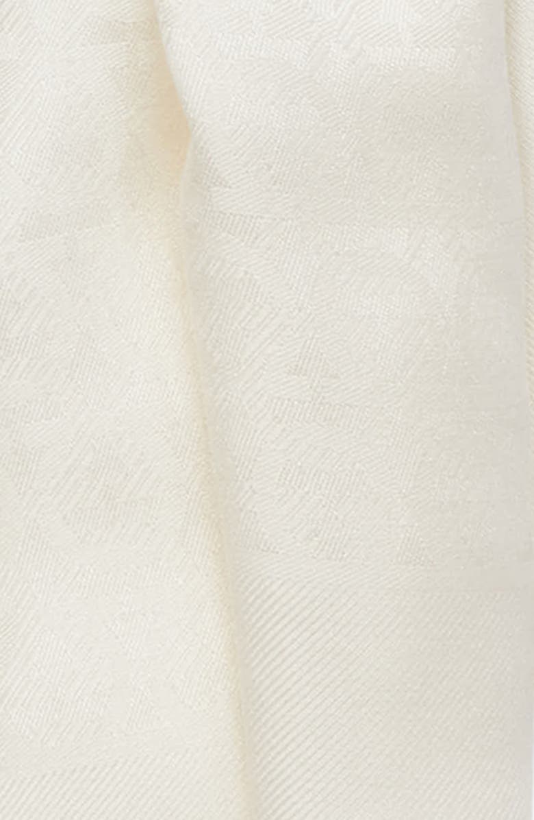 FERRAGAMO Gancini Silk & Wool Fringe Scarf, Alternate, color, Avorio