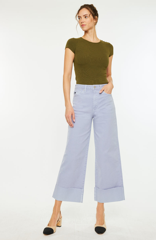 Official Kancan Usa Sammie High Rise 90's Cropped Wide Leg Jeans In Lavender