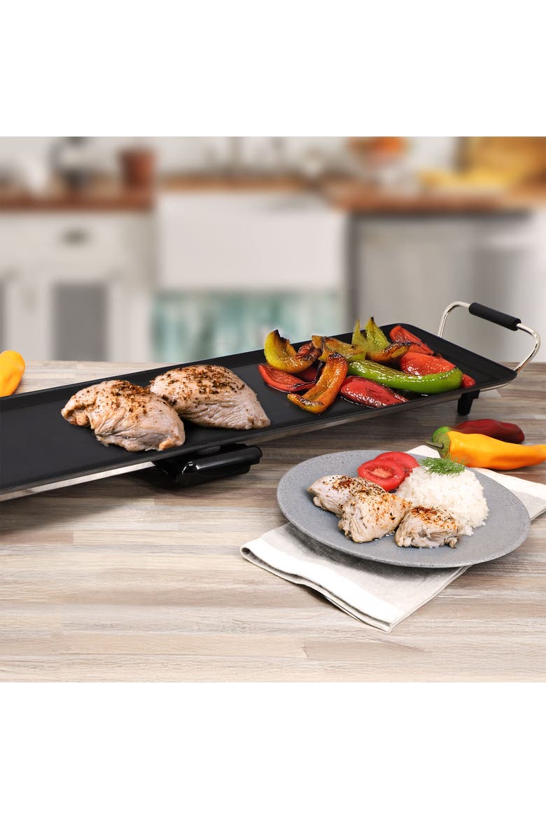 35 Inch Electric Grill with Drip Tray and Non-Stick Coating, Alternate, color, Black