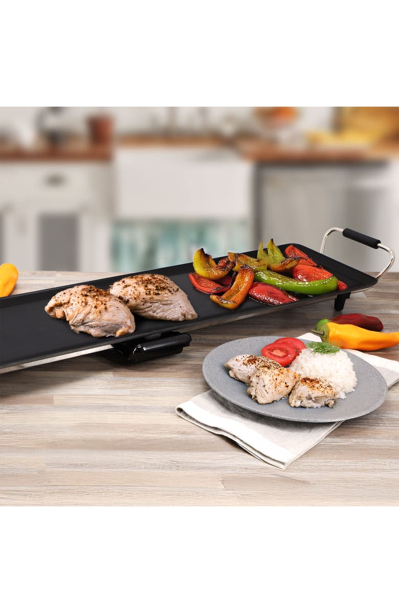 Megachef 35 Inch Electric Grill with Drip Tray and Non-Stick Coating, Alternate, color, Black