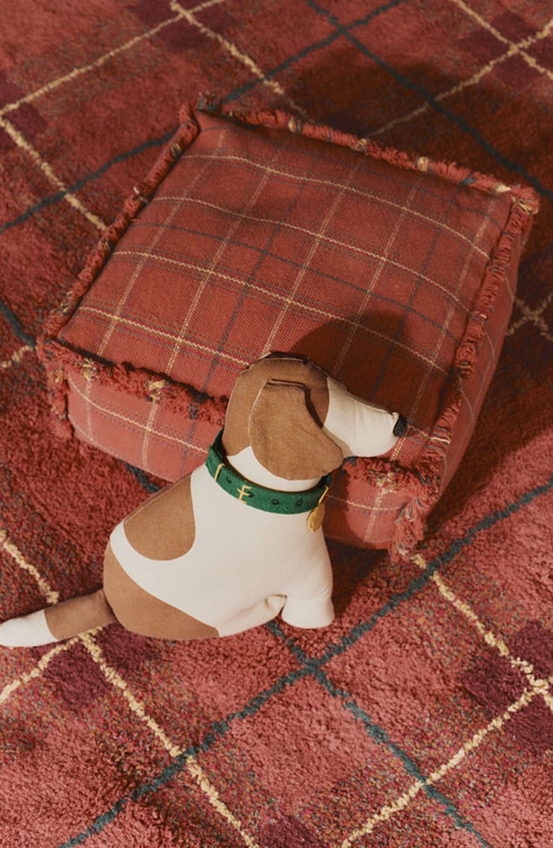 Lorena Canals Tartan Washable Cotton Blend Area Rug, Alternate, color, Red