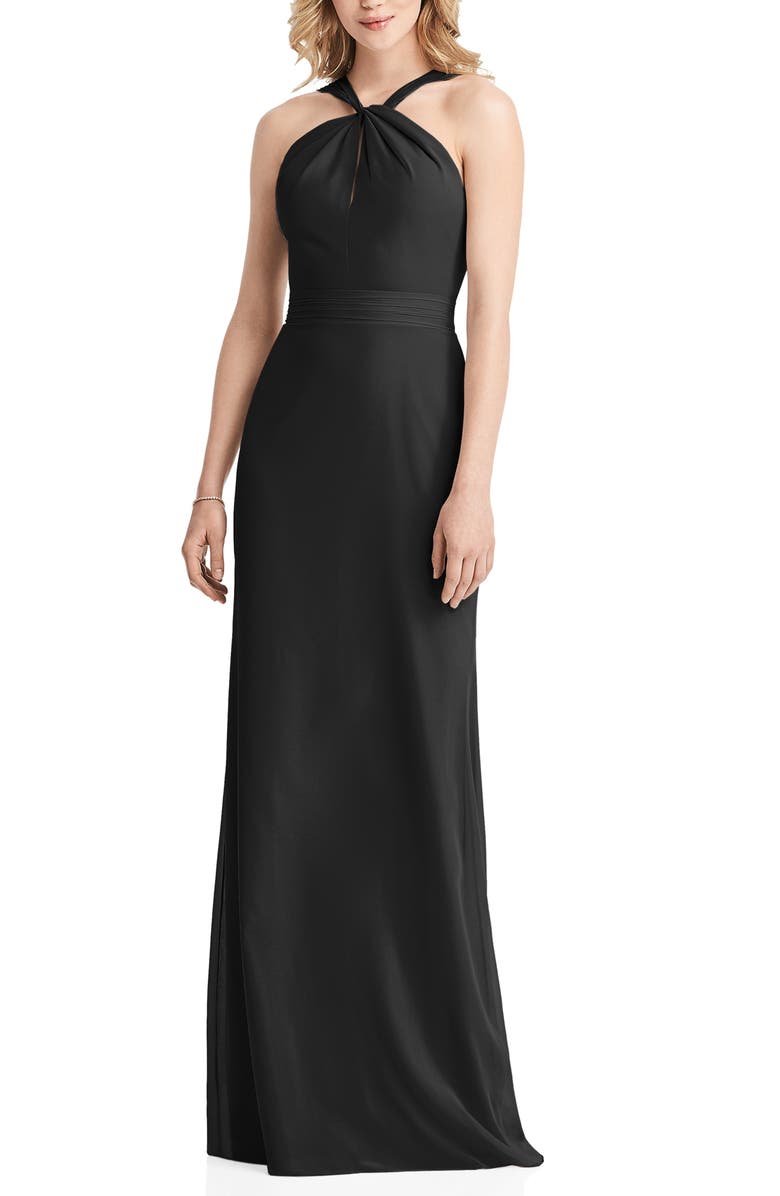 Jenny Packham Twist Halter Neck Trumpet Gown, Main, color, 