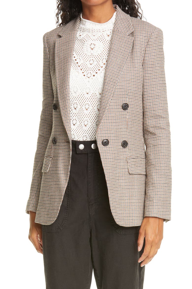 '70s Micro Houndstooth Blazer, Main, color, TAWNY MULTI