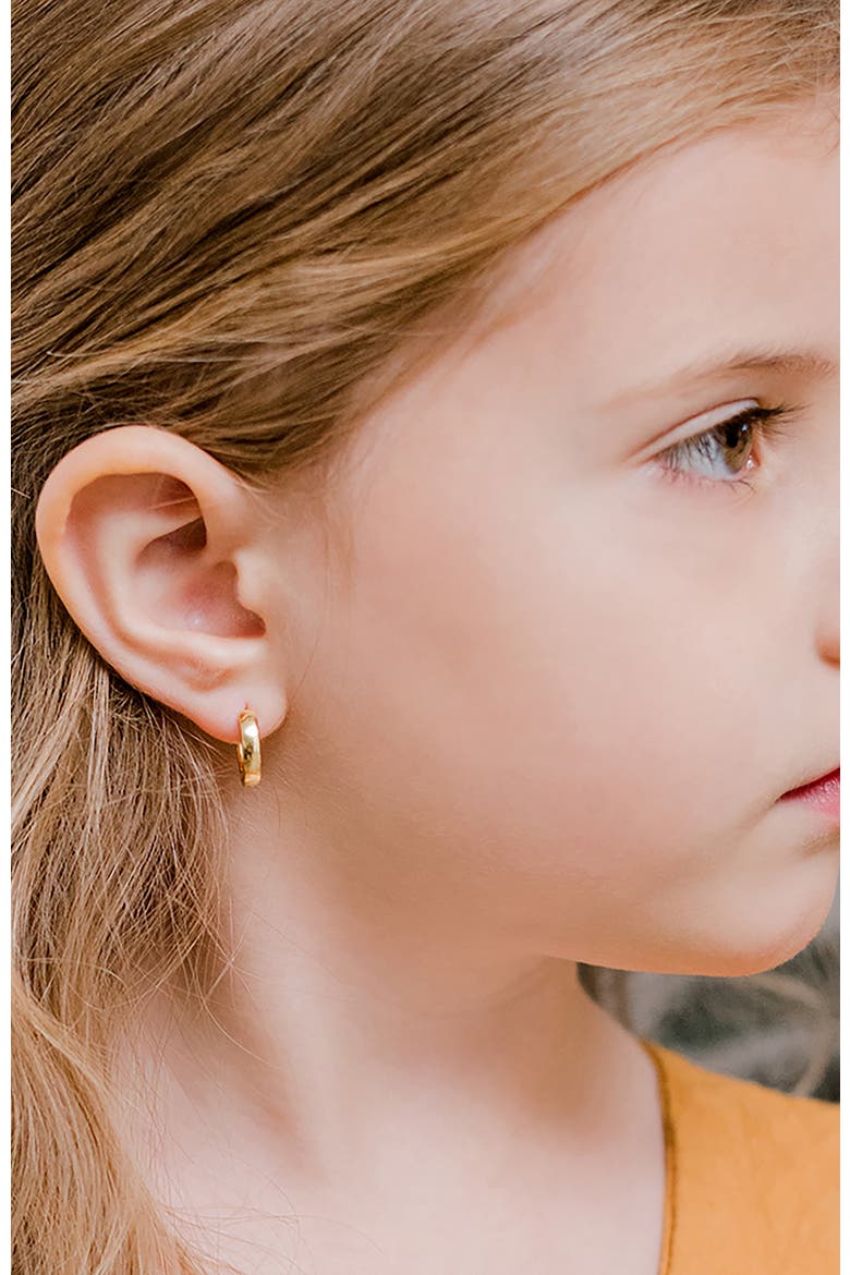 Rounded Classic Gold Plated Huggie Hoops, Alternate, color, Gold