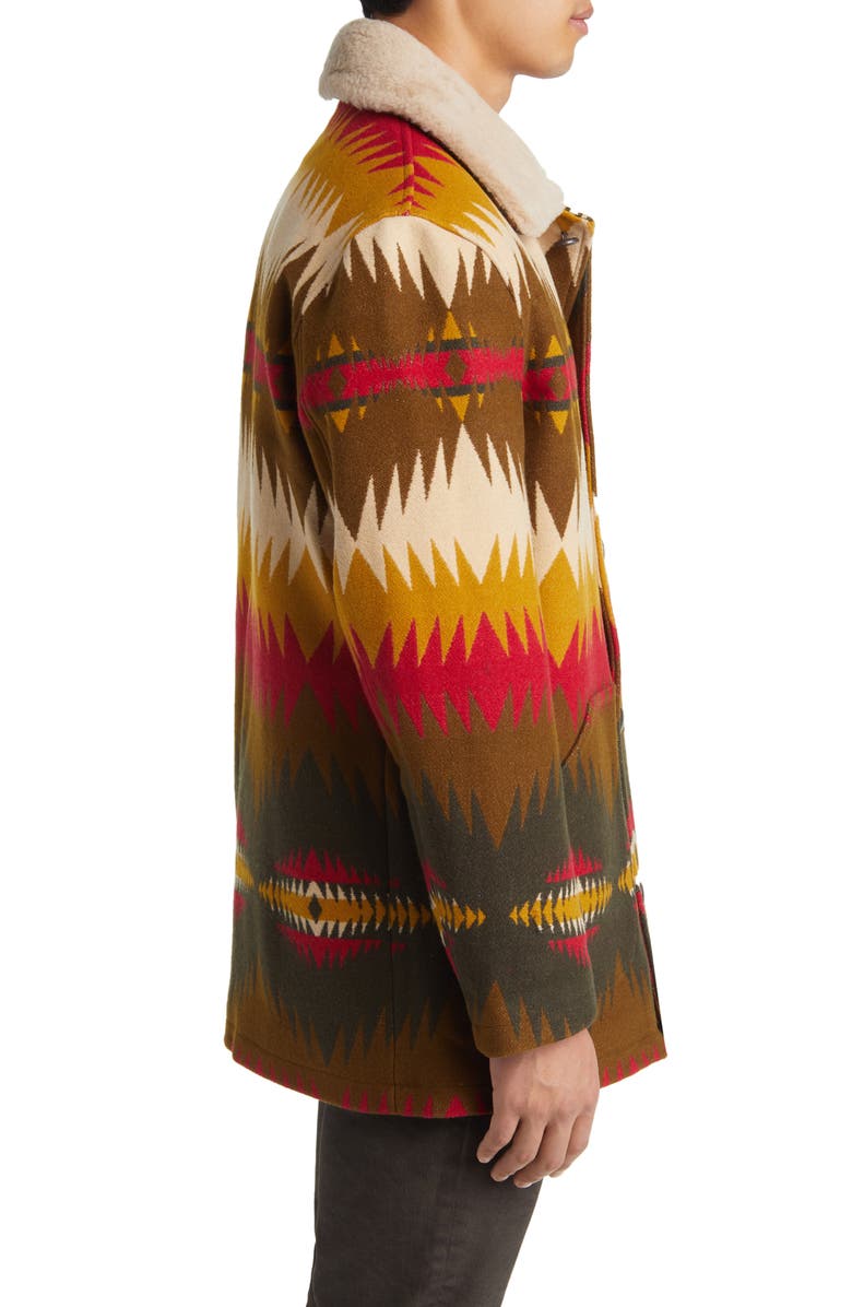 Pendleton Brownsville Wool & Cotton Coat with Genuine Shearling Collar, Alternate, color,