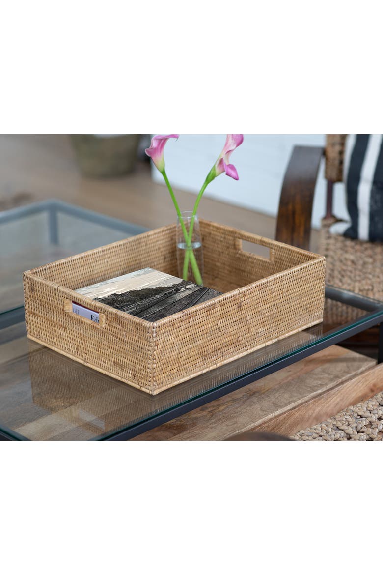 Artifacts Rattan Rectangular Storage Basket, Alternate, color, Honey Brown
