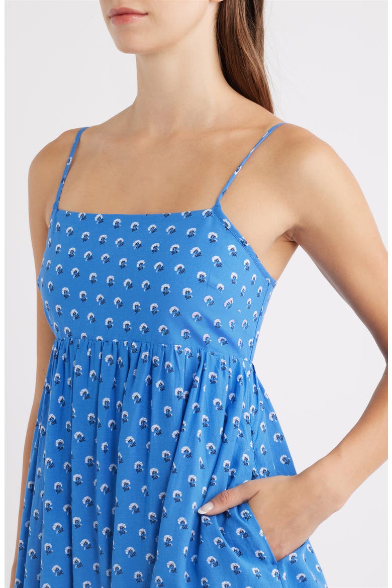 Empire Waist Midi Dress, Alternate, color, RETRO BLUE