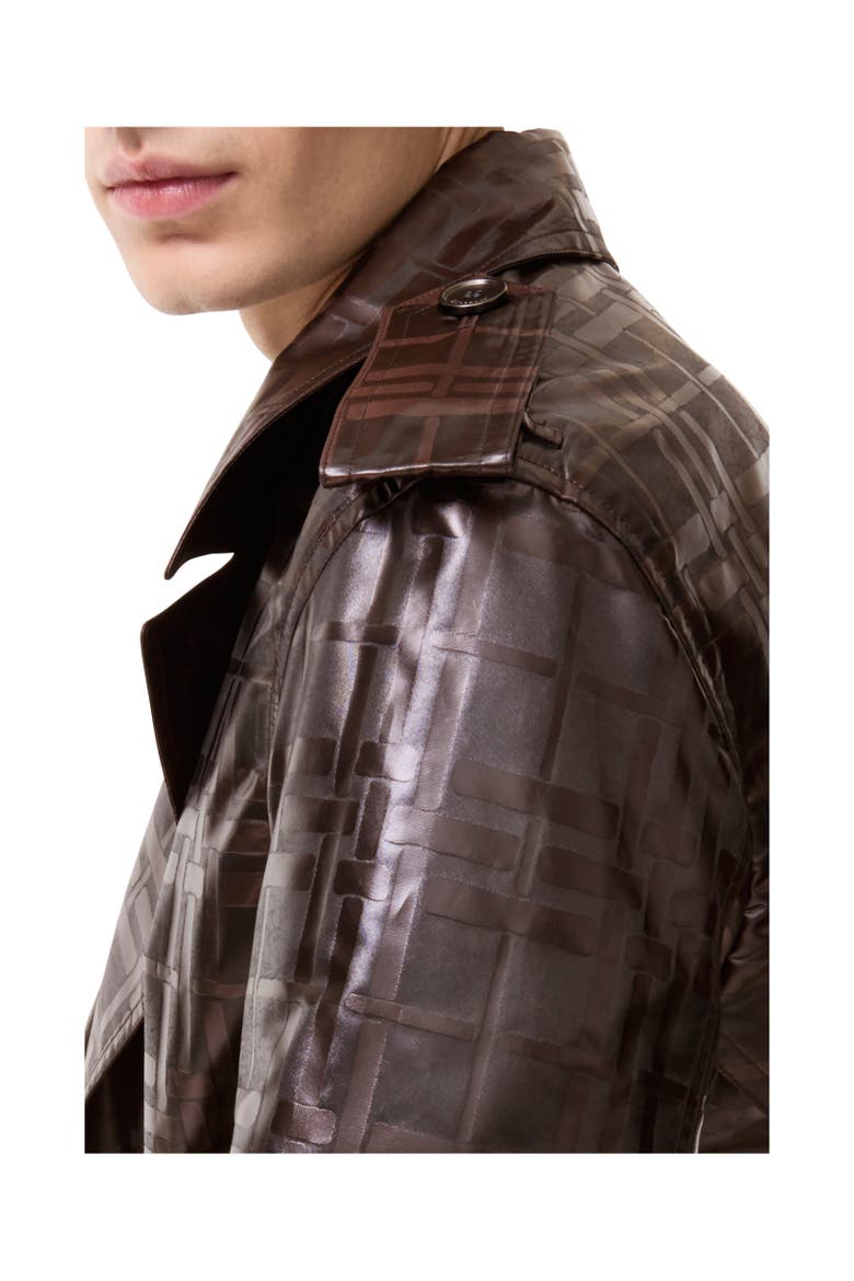 Long Check Hoxton Trench Coat, Alternate, color, Treacle brown