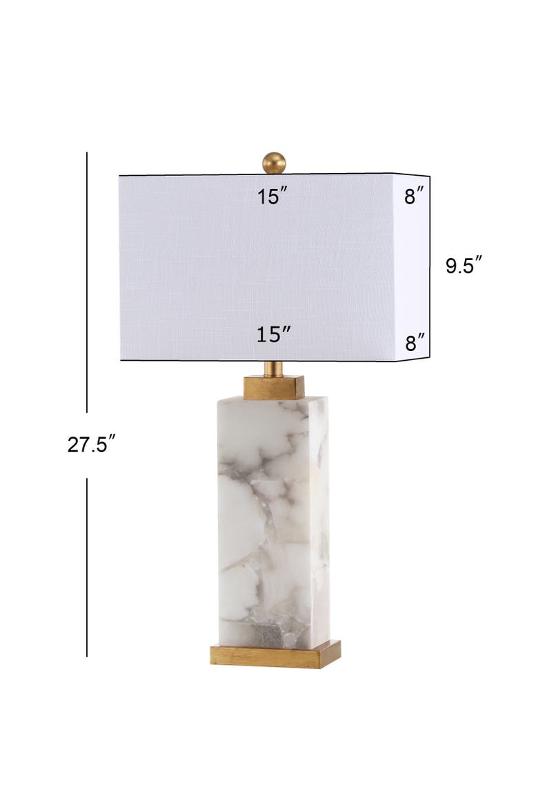 Elizabeth 27.5" Contemporary Coastal Alabaster LED Table Lamp, Alternate, color, White/Gold Painting