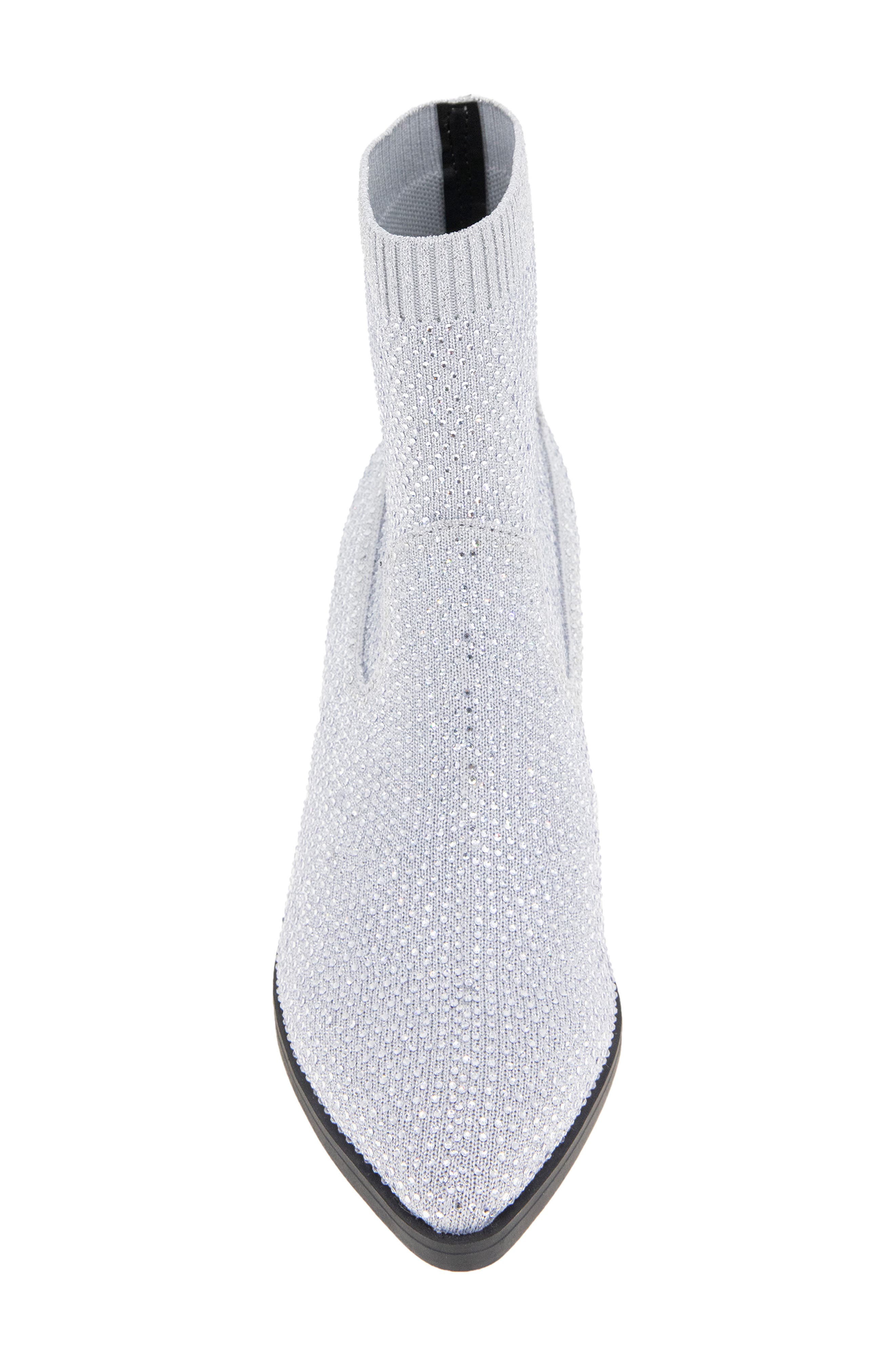 Jess Bejeweled Sock Bootie, Alternate, color, SILVER KNIT