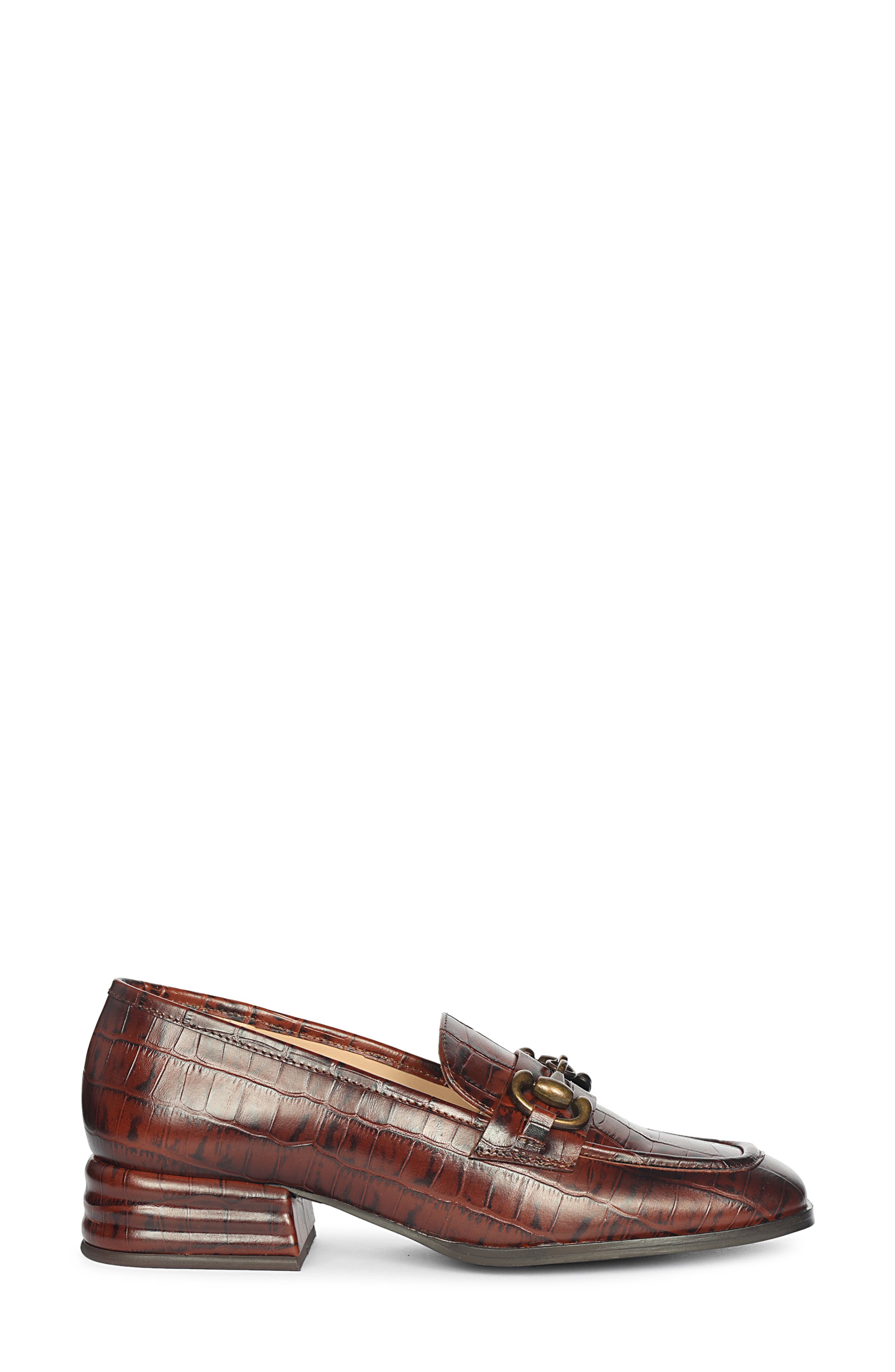 SAINT G Jacqueline Croc Embossed Loafer, Alternate, color, Chocolate