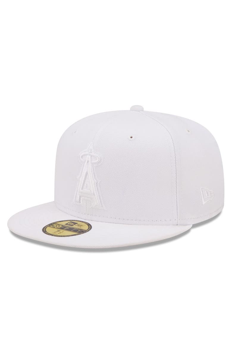 New Era Men's New Era Los Angeles Angels White on White 59FIFTY Fitted Hat, Alternate, color, 