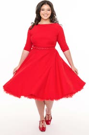 Unique Vintage Plus Size Devon Swing Dress