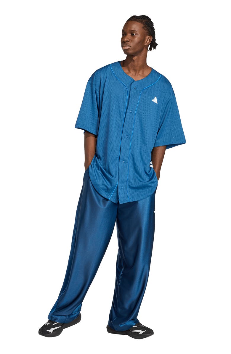 adidas Stadium Mesh Baseball Shirt, Alternate, color, Dusky Petrol/ Ray Blue/ White