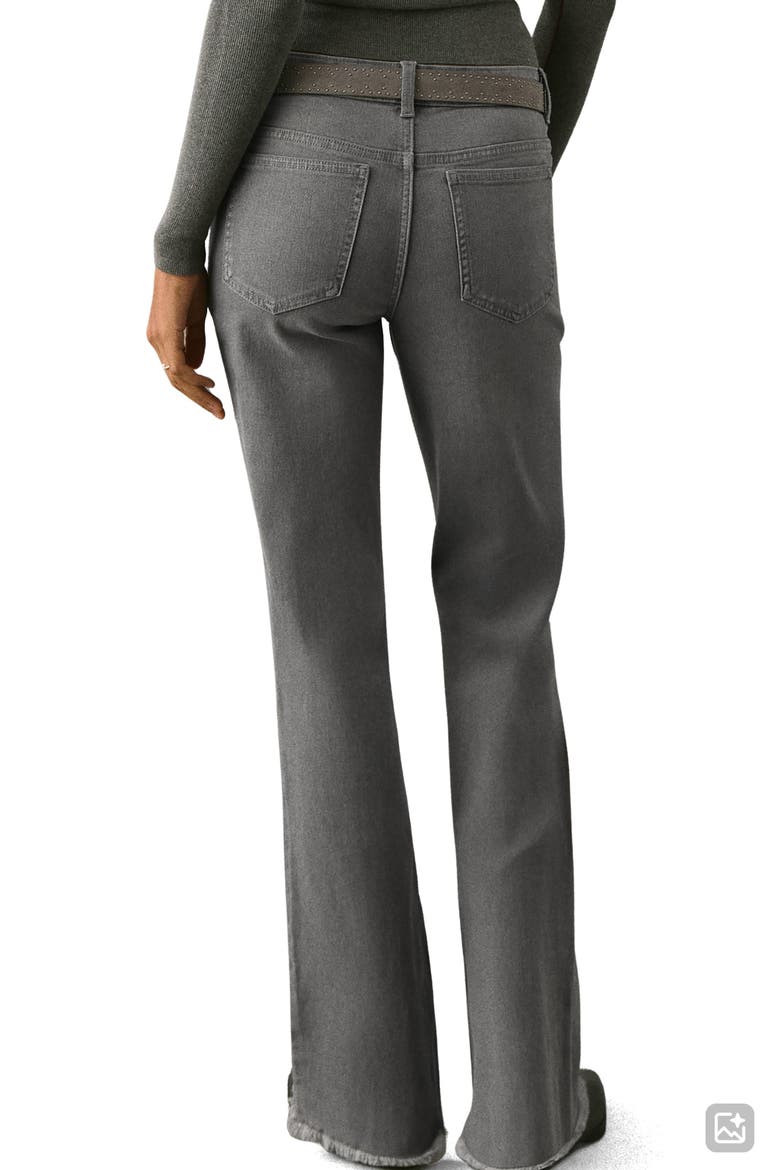 Low Rise Stud Flare Jeans, Alternate, color, DENIM GREY