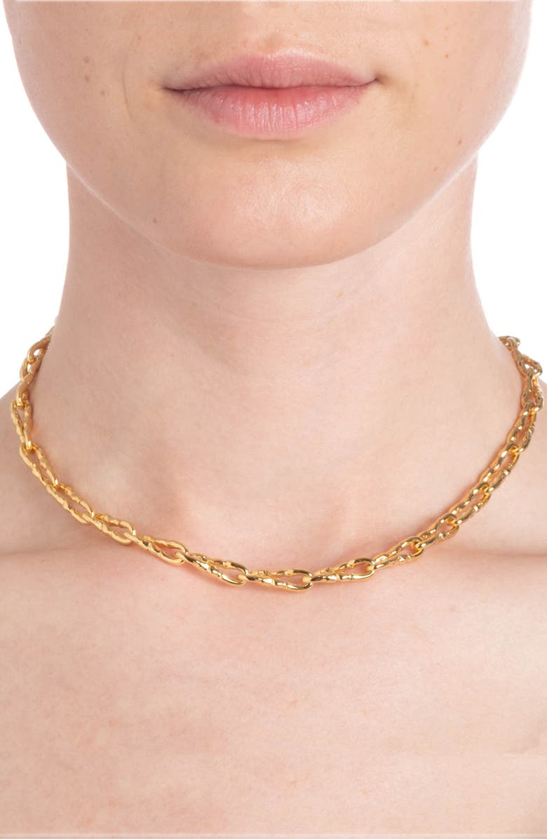 Alexis Bittar Brut Twisted Link Necklace, Alternate, color, Gold