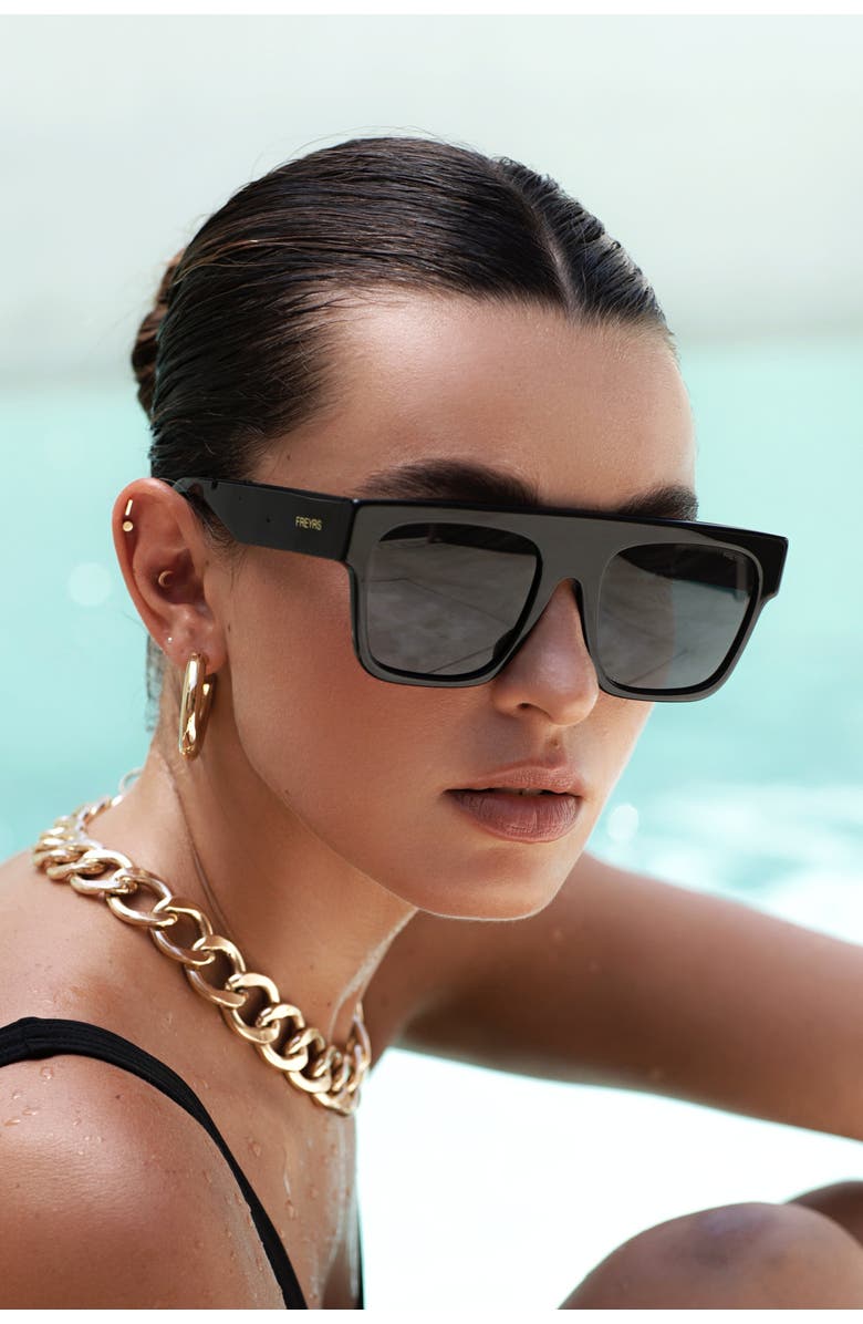 FREYRS Eyewear Madison Oversized Sunglasses, Alternate, color, Black