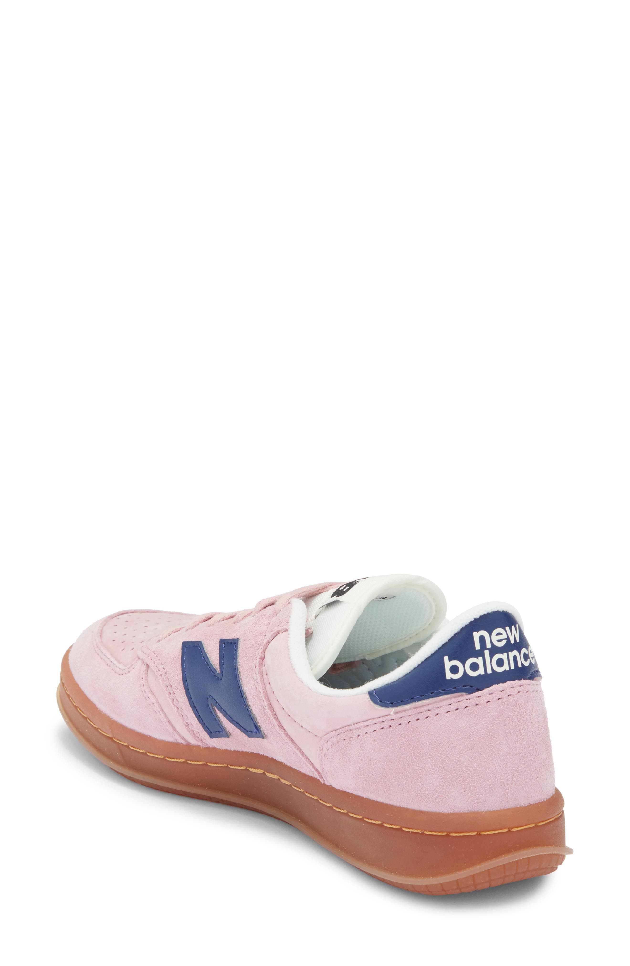 New Balance Gender Inclusive T500 Tennis Sneaker, Alternate, color, Pink Taffy/ Blue Oyster