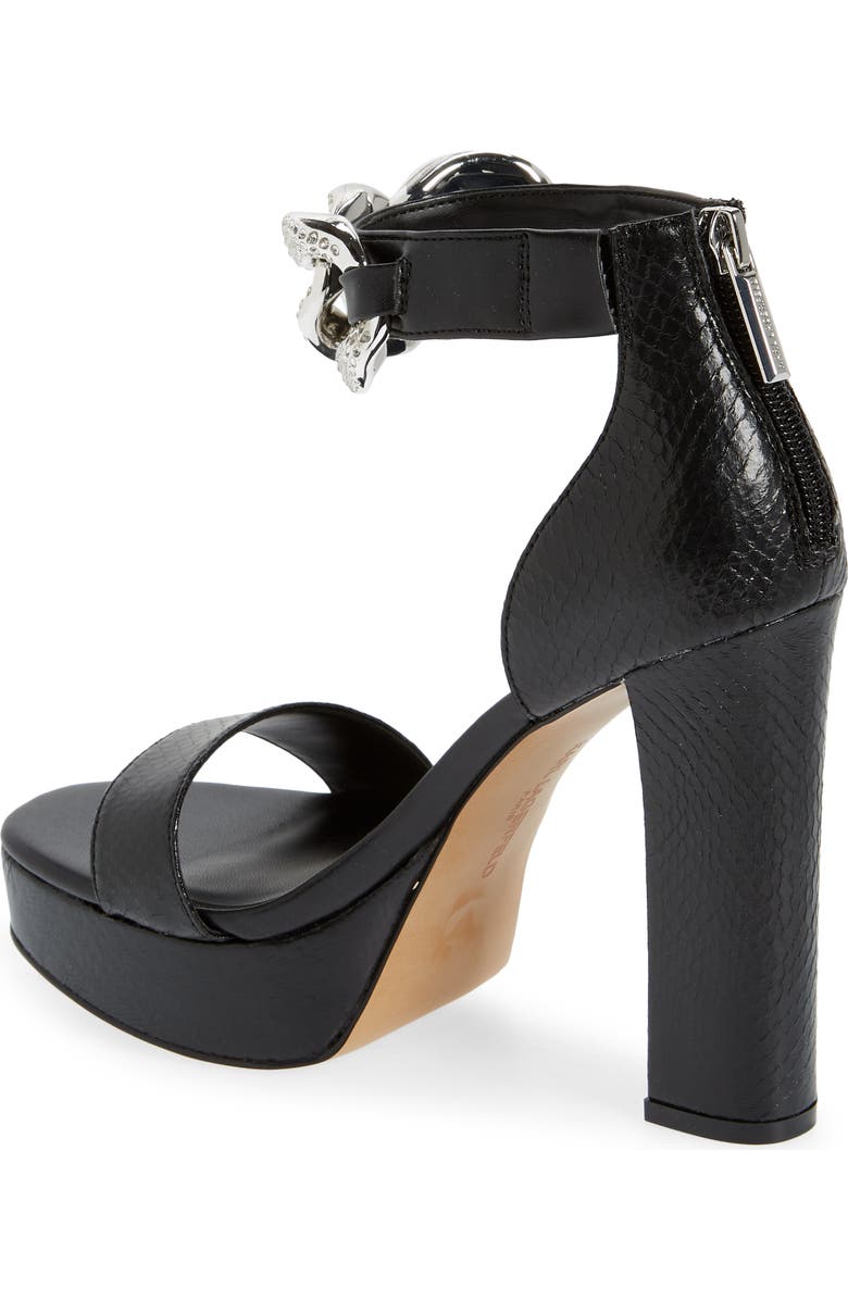 KARL LAGERFELD PARIS Anisha Crystal Links Platform Sandal, Alternate, color,