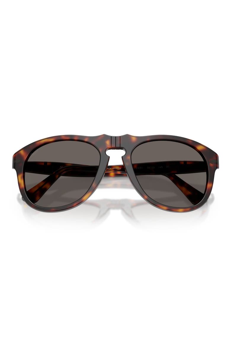 56mm Pilot Sunglasses, Alternate, color, HAVANA / DARK GREY