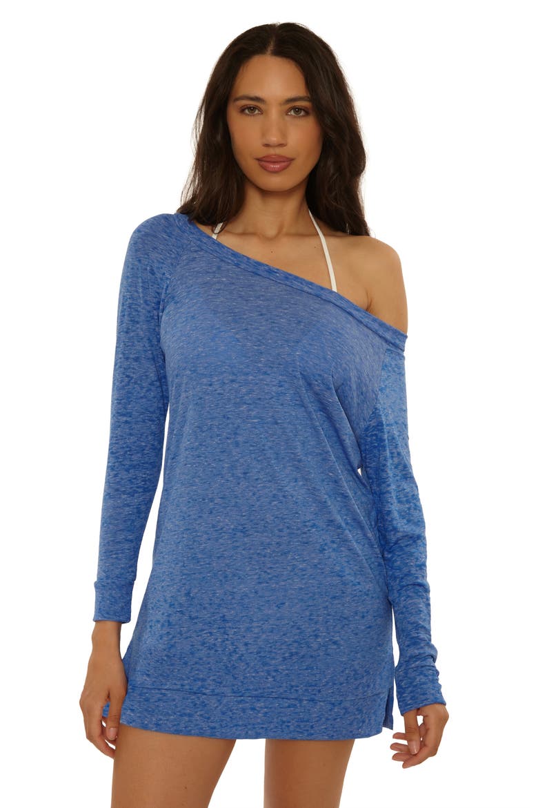Beach Date Long Sleeve Cover-Up Tunic, Alternate, color, LAPIS