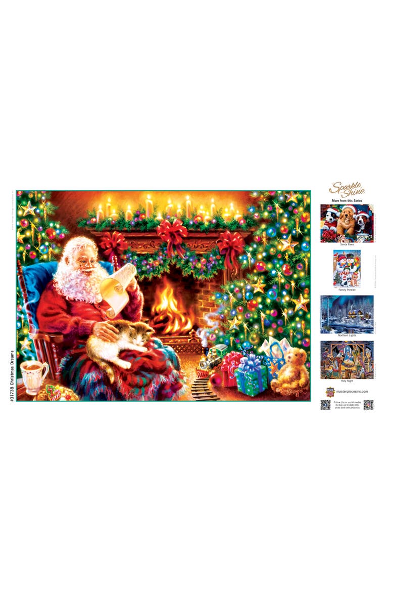 Christmas Dreams 500pc Glitter Puzzle, Alternate, color, Multicolor