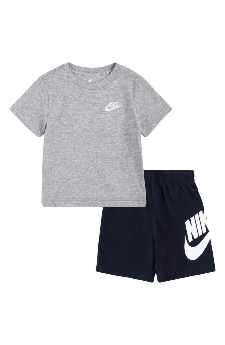 Nike Kids' Crew Tee & Knit Shorts Set, Main, color, Obsidian