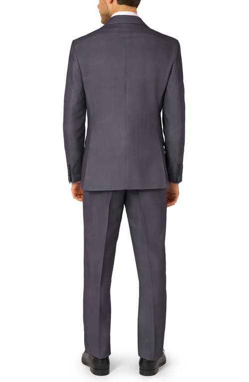 Opposuits Charcool Slim Fit Suit With Tie In Grey