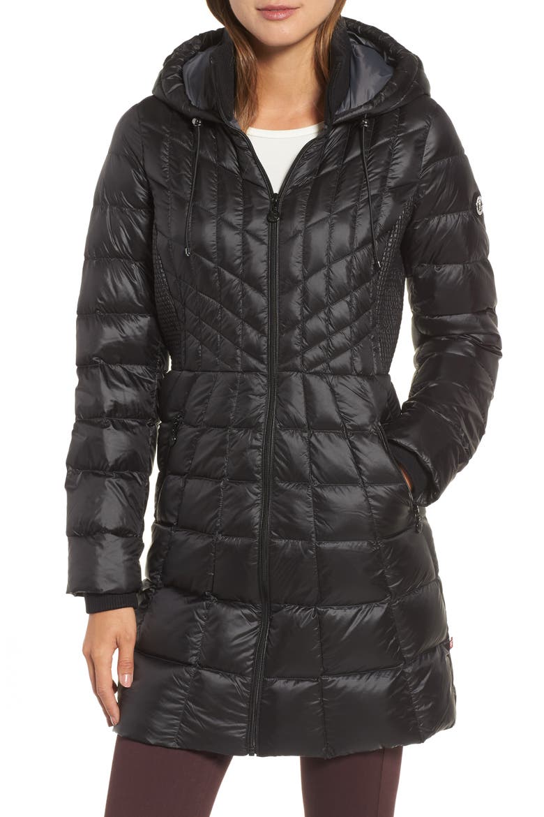 Down & PrimaLoft® Coat, Alternate, color, BLACK CHARCOAL
