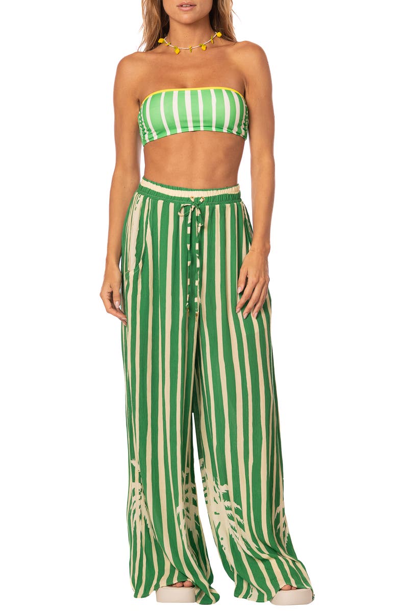 Maaji Ophelia Wide Leg Cover-Up Pants, Alternate, color, Green