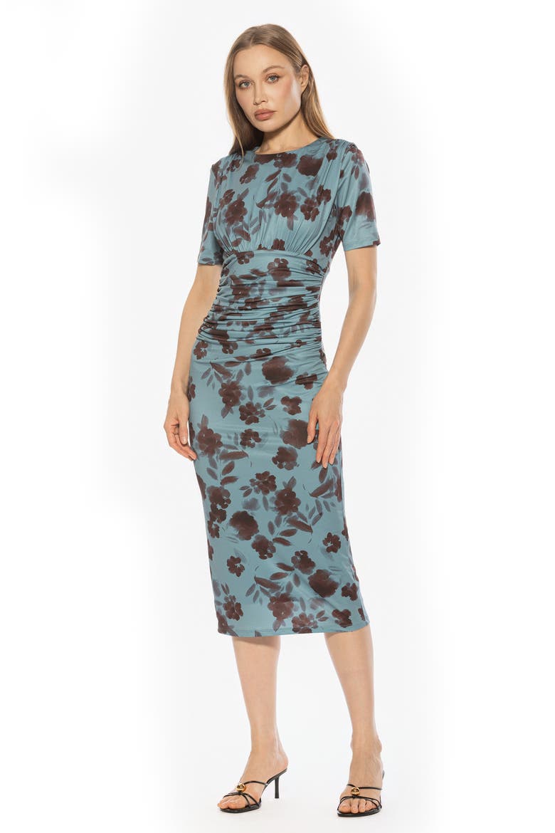 Keaton Sheath Dress, Alternate, color, BLUE FLORAL
