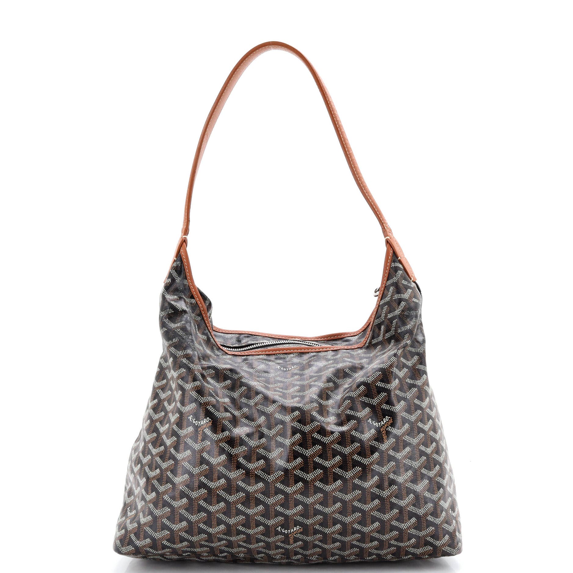 Pre-Owned Goyard Boheme Hobo Coated Canvas, Alternate, color, Black