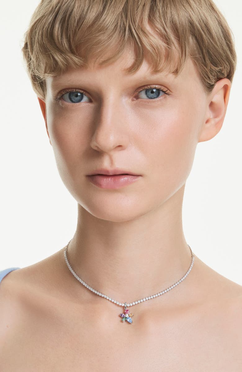 Swarovski x Ariana Grande Multicolor Crystal Choker Necklace, Alternate, color, Silver/ Multi