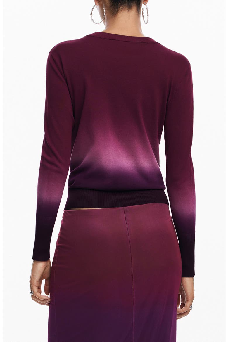 Pearls Ombré Crewneck Sweater, Alternate, color, RED