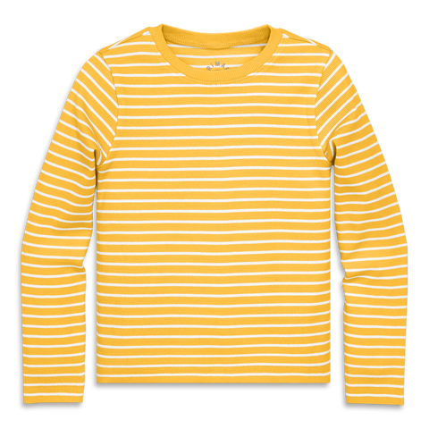 Kids Long Sleeve Rib Tee In Stripe