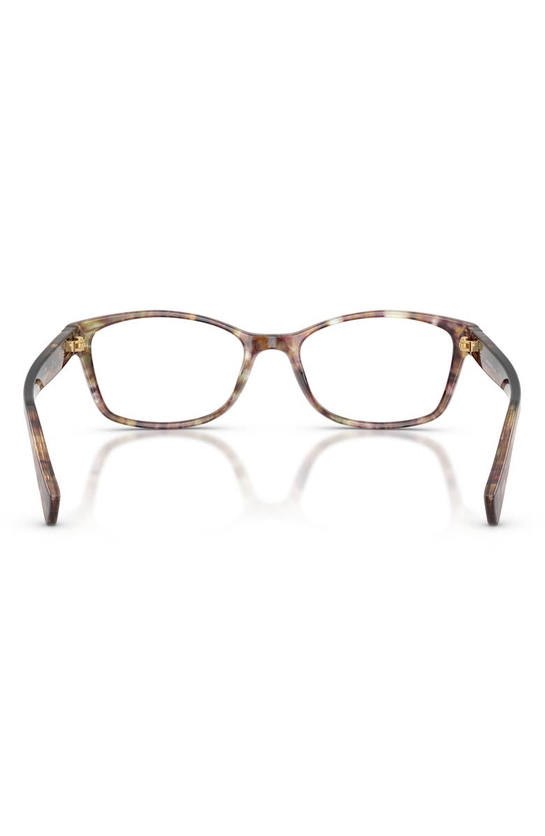 COACH 53mm Rectangular Optical Glasses, Alternate, color, Brown Confetti / Demo Lens