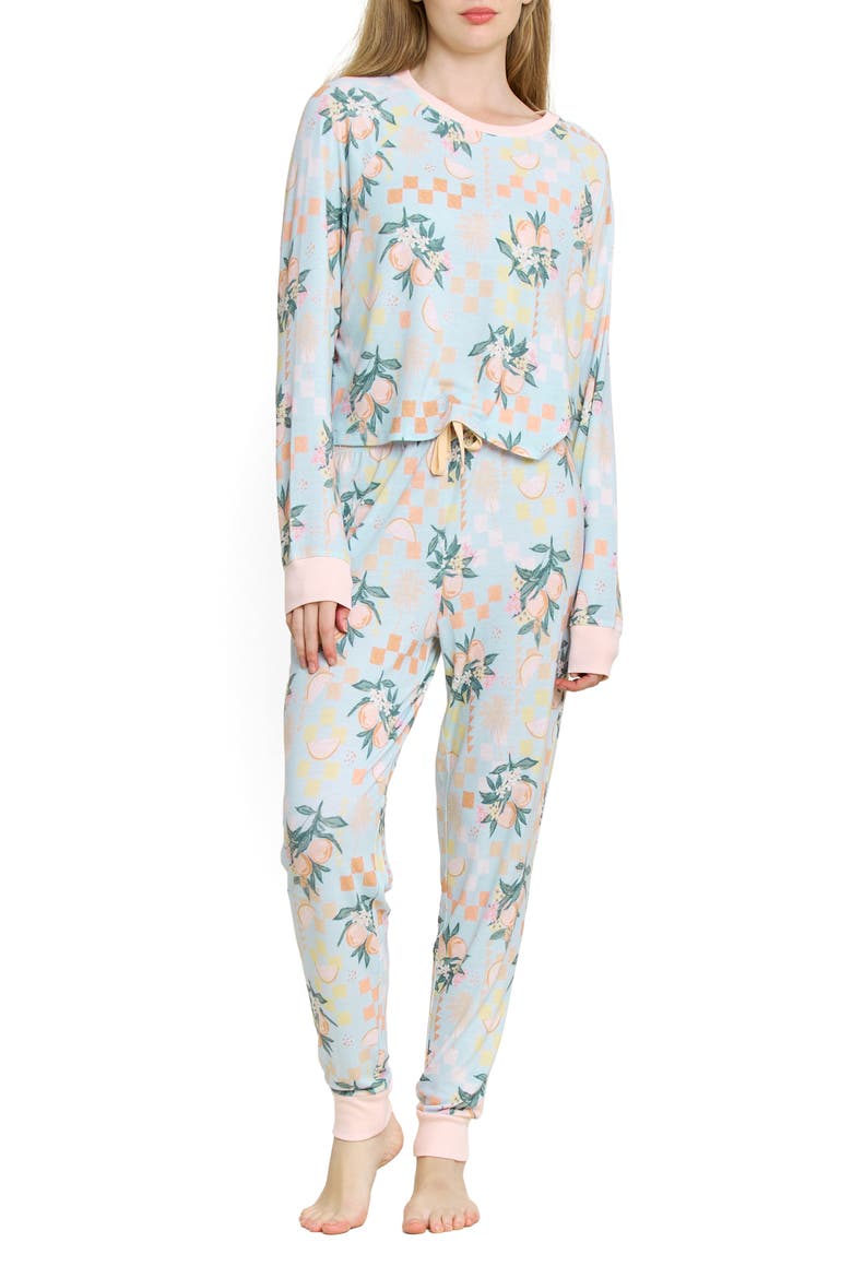 Star Seeker Brushed Jersey Pajamas, Main, color, CITRUS CHECK