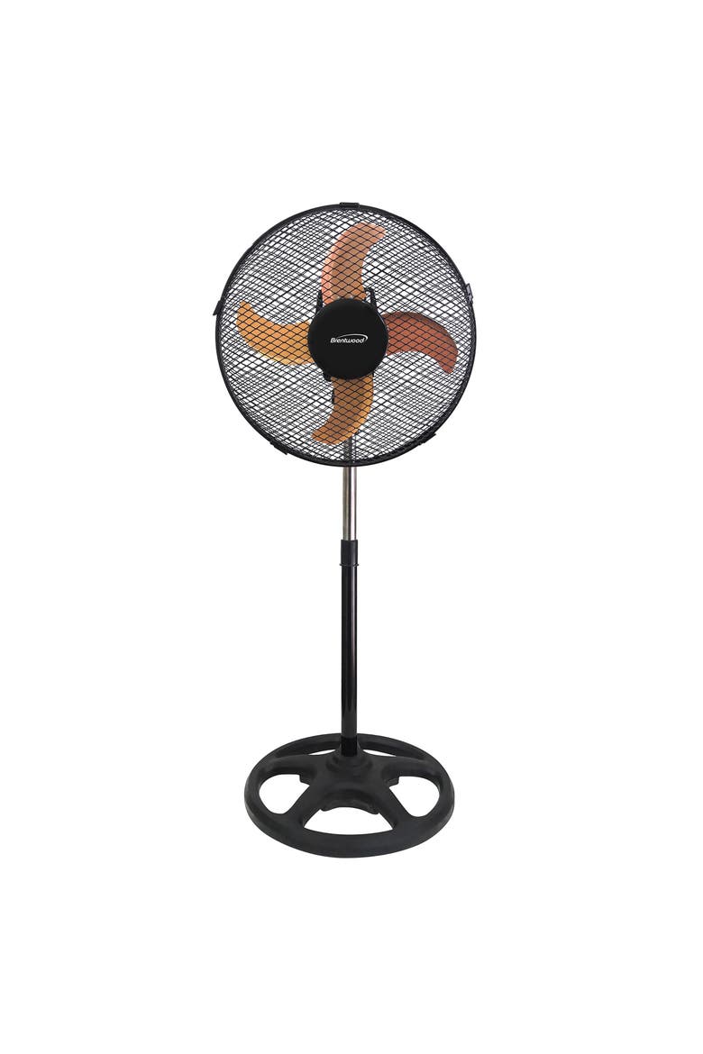 3 Speed 12in Oscillating Stand Fan in Black, Main, color, Black